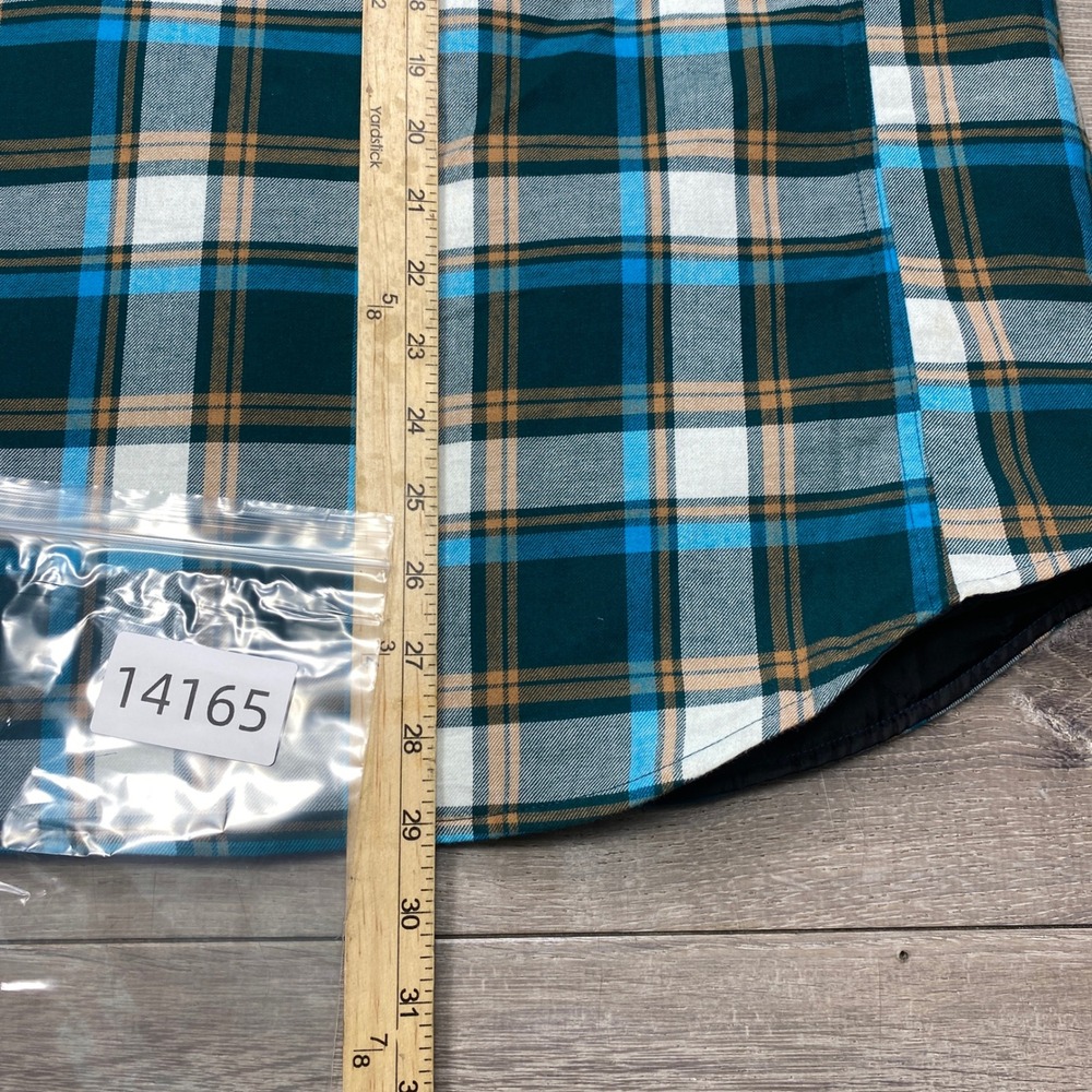 Eddie Bauer Shirt Jacket Womens M Teal Plaid Quilted Lined Flannel Outdoor - Picture 7 of 10